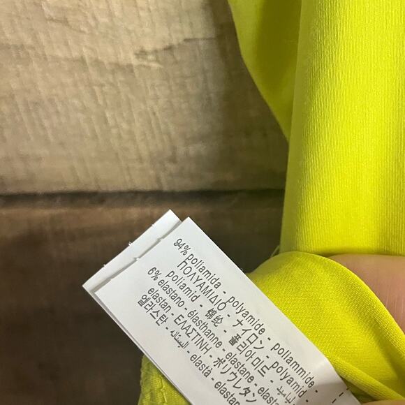 Zara Lime Green Dress With‎ Gathered Waist Size Medium - Picture 10 of 10